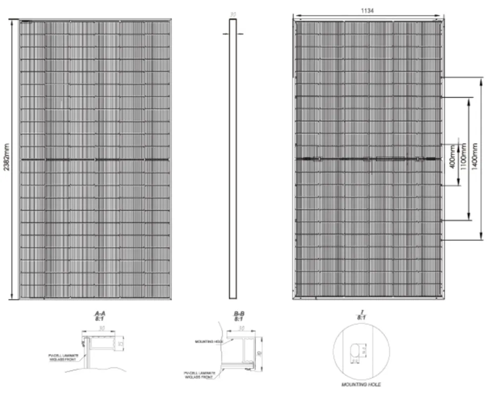 LiON-132N Type(210R) 610-635 Watt MECHANICAL SPECIFICATIONS