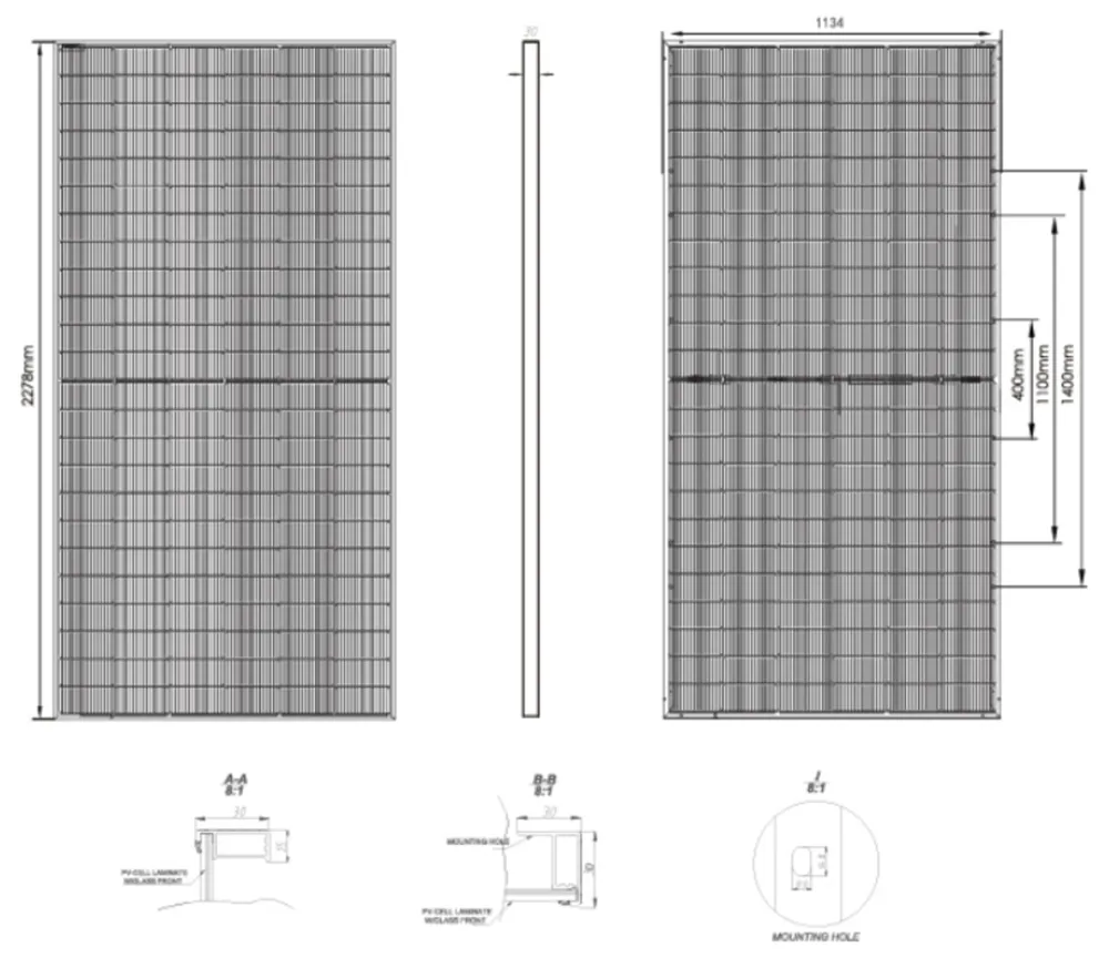 LiON-144 N-type(182mm Cell) 575-595 Watt MECHANICAL SPECIFICATIONS